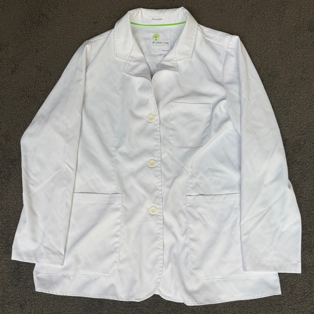 Healing Hands The Minimalist White Lab Coat Style 5160 FLO Womens Large Stretch